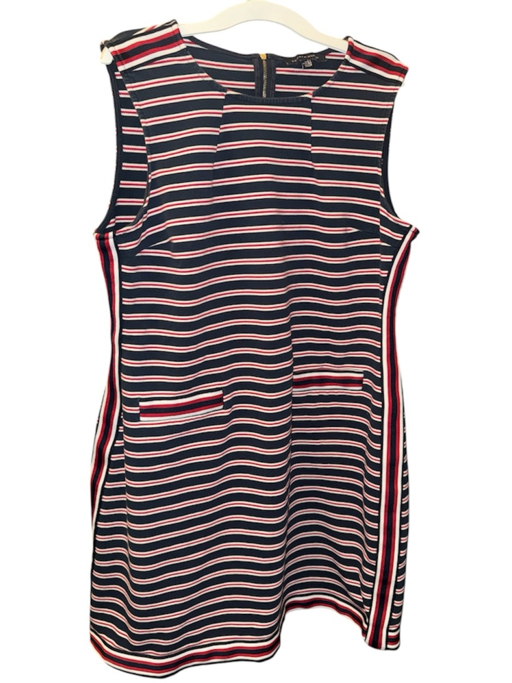 Tommy Hilfiger Navy & Pink Striped Sleeveless Shift Dress